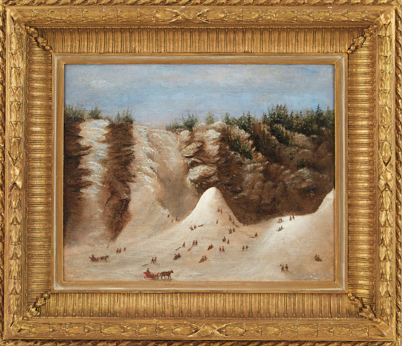 Attributed to Joseph Légaré, The Frozen Ice Cone at Montmorency Falls, oil on canvas - view 2