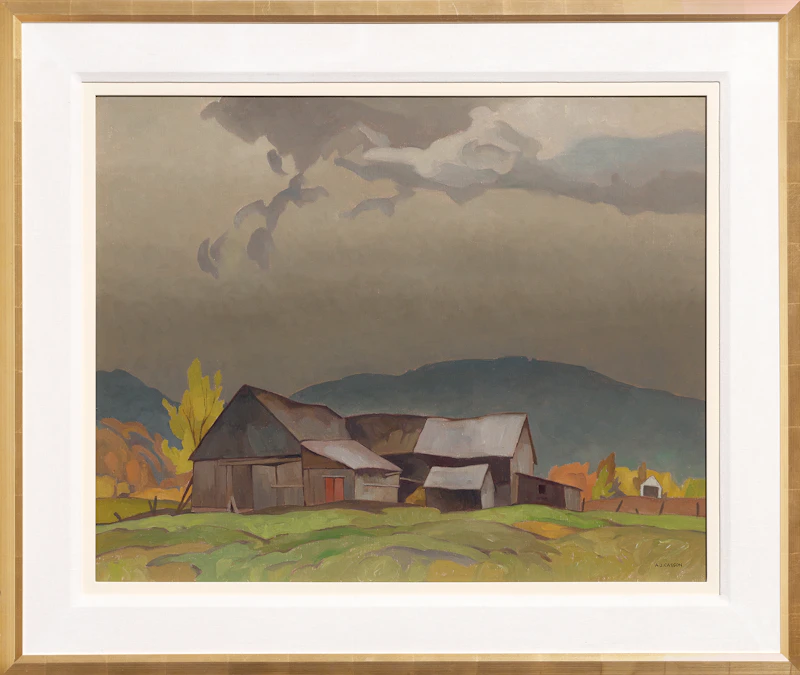 Alfred Joseph Casson, Barns at Grenville, Quebec, oil on canvas - view 2