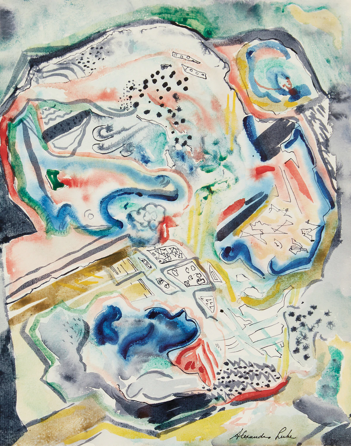 Alexandra Luke, Untitled Composition, watercolour