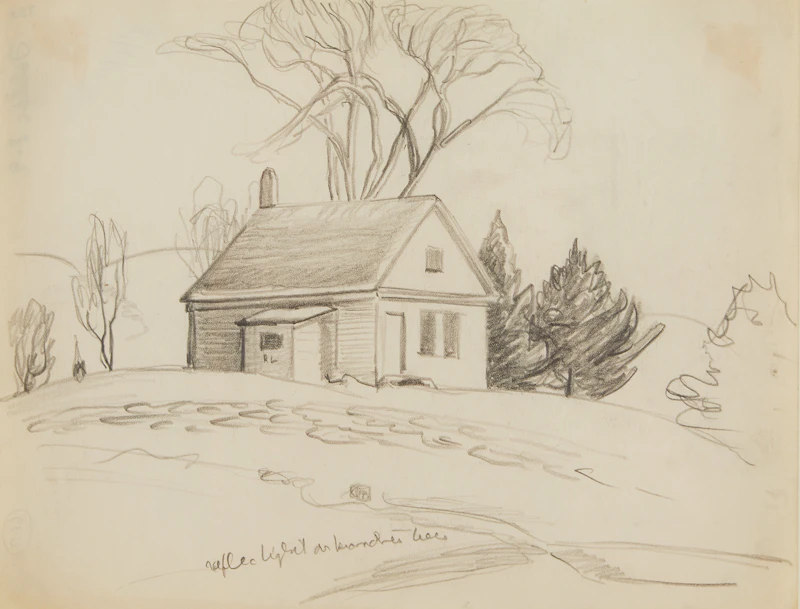 Lawren Stewart Harris, Laurentians (LSH 8-9), pencil drawing - view 1