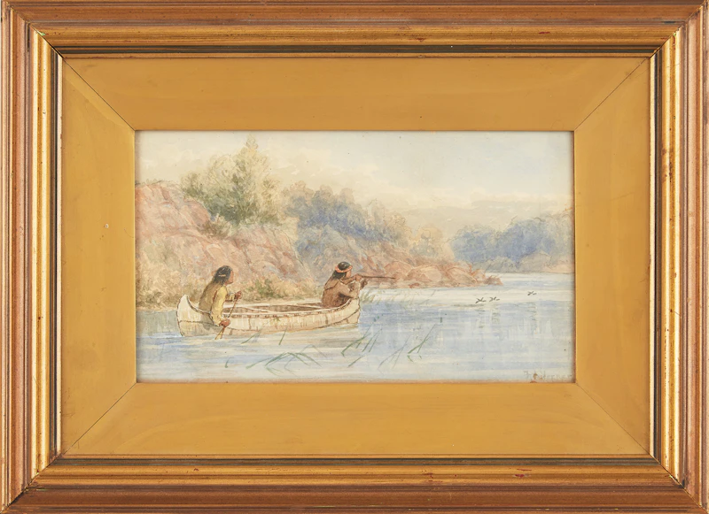 Frederick Arthur Verner, Hunting by Canoe, watercolour on paper, 1877 - view 2