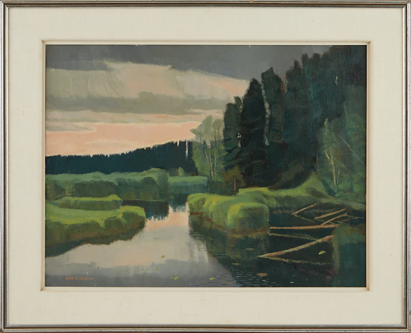 Alan Caswell Collier, Flowing Dark, oil on canvas board - view 2