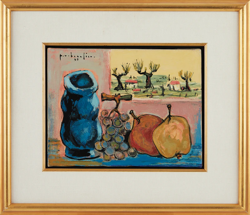 Paul-Vanier Beaulieu, Nature morte avec paysage, oil on canvas, 1955 - view 2