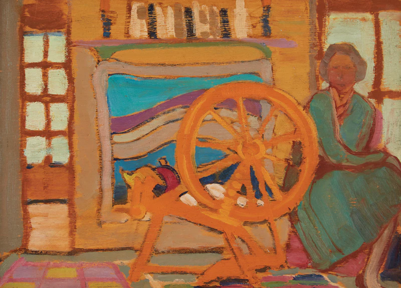 At the Spinning Wheel by Anne Douglas Savage