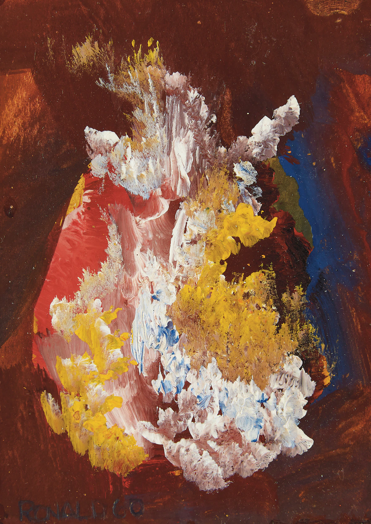 William Ronald, Abstraction, oil on card, 1960