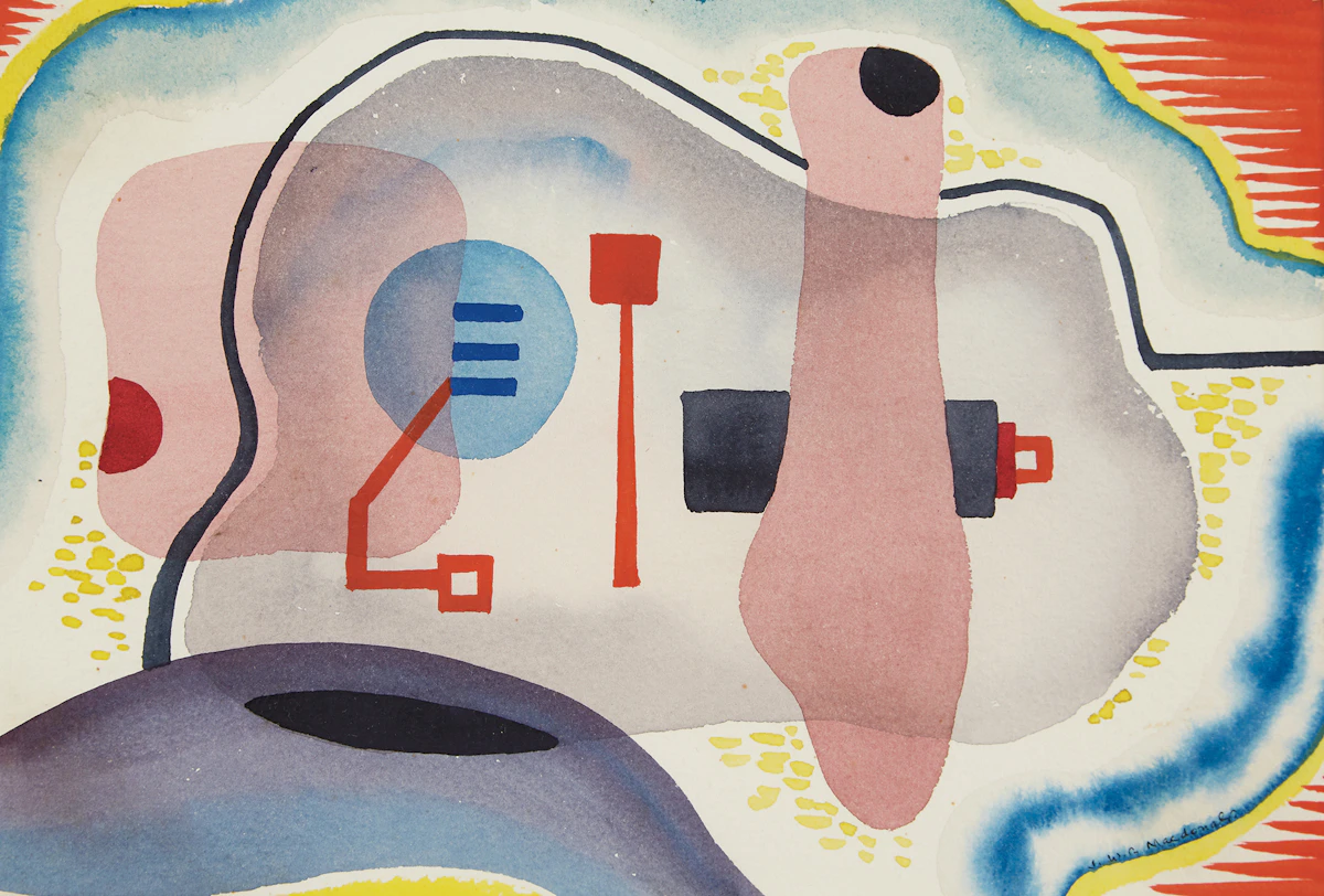 James Williamson Galloway Macdonald, Abstract - Lines and Spaces (1946), watercolour, 1946