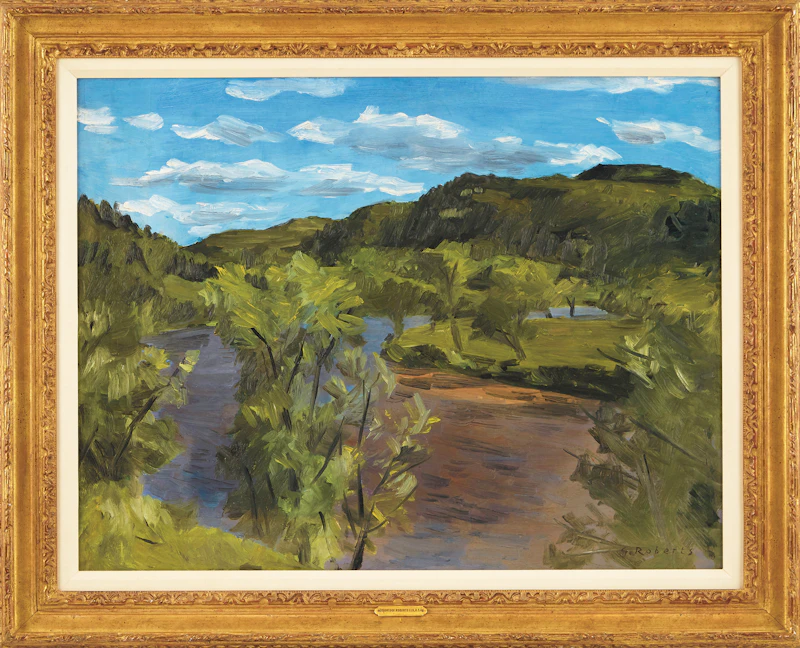 William Goodridge Roberts, Bend in the Gouffre River, Mid-Summer, Laurentians, oil on board - view 2