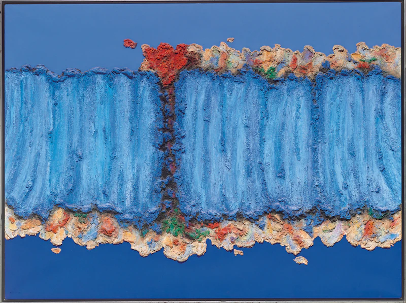 Fernand Toupin, Mon pays bleu, acrylic and powdered marble on canvas - view 2