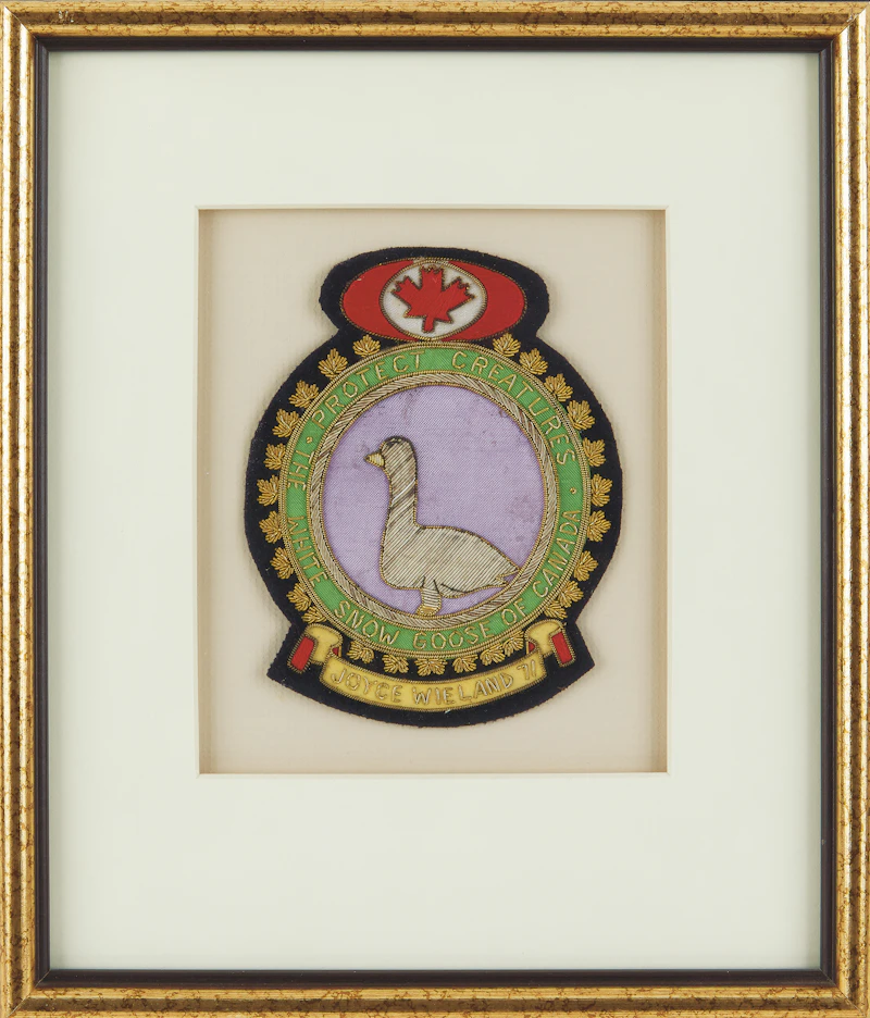 Joyce Wieland, White Snow Goose of Canada Crest, embroidery floss crest, 1971 - view 2