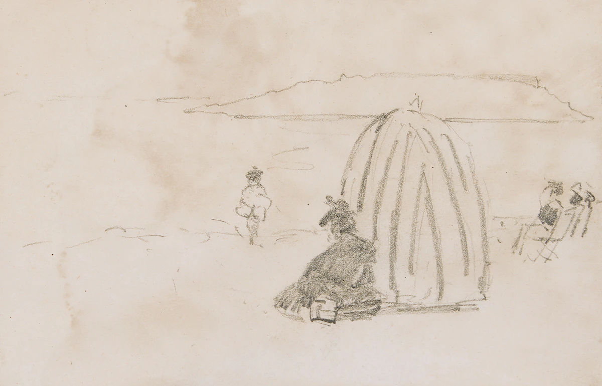 James Wilson Morrice, The Beach, St. Malo, pencil drawing