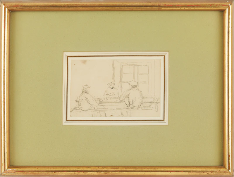 James Wilson Morrice, Interior with Figures, pencil drawing - view 2