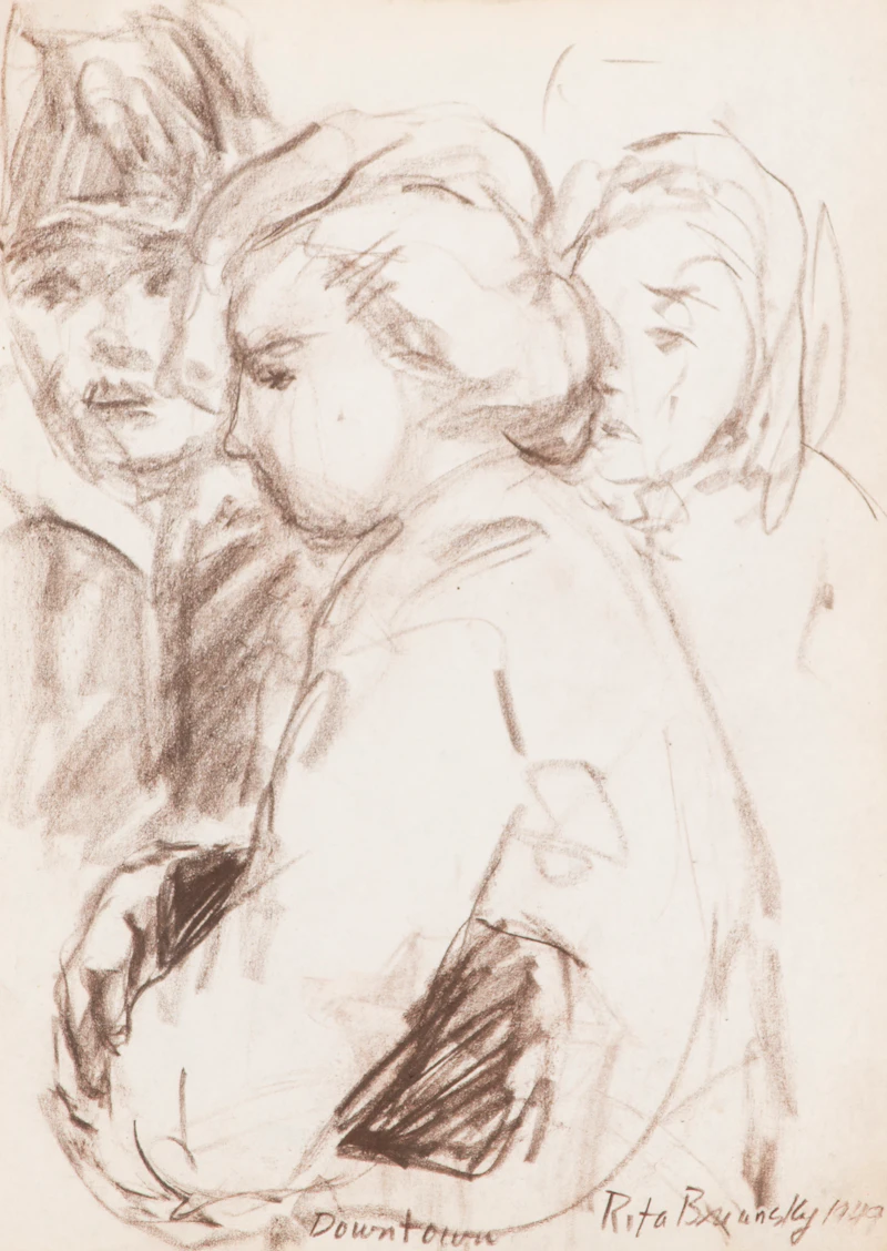 Self Portrait; My Moth
er; Chess Players; The Poet Ida Massey; Joseph; Downtown by Rita Briansky