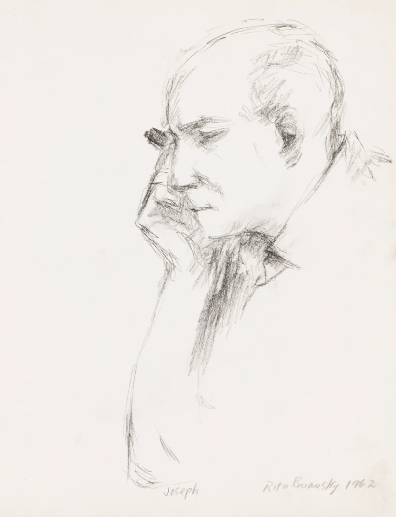 Rita Briansky, Self Portrait; My Mother; Chess Players; The Poet Ida Massey;  Joseph; Downtown, assorted media on paper (6) - view 2