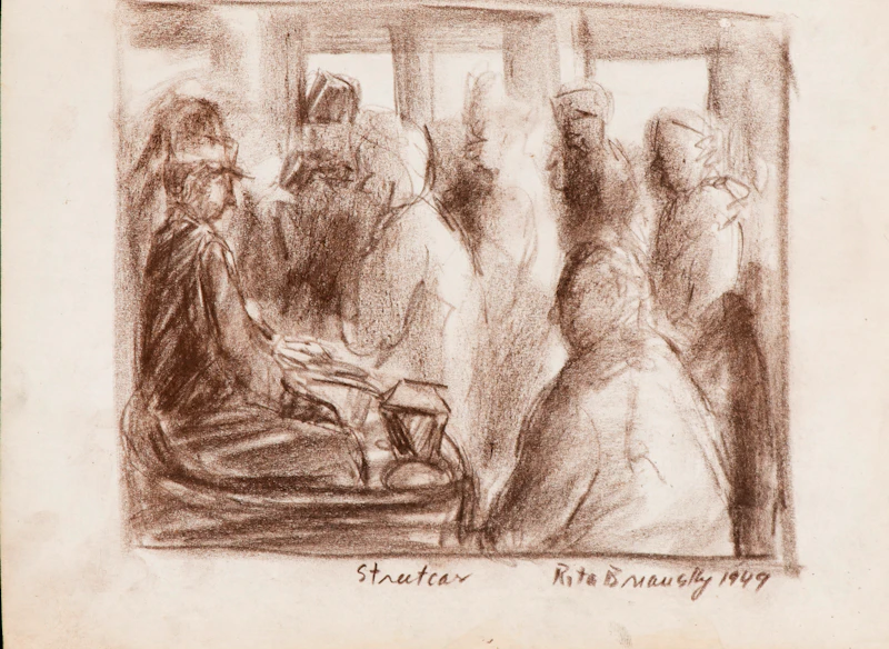 Rain; Self Portrait; After Modigliani; Streetcard by Rita Briansky