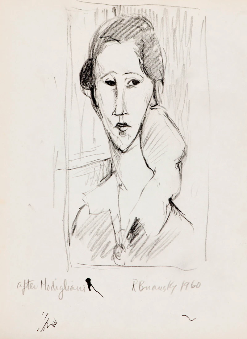 Rita Briansky, Rain; Self Portrait; After Modigliani; Streetcard, assorted media on paper (4) - view 2