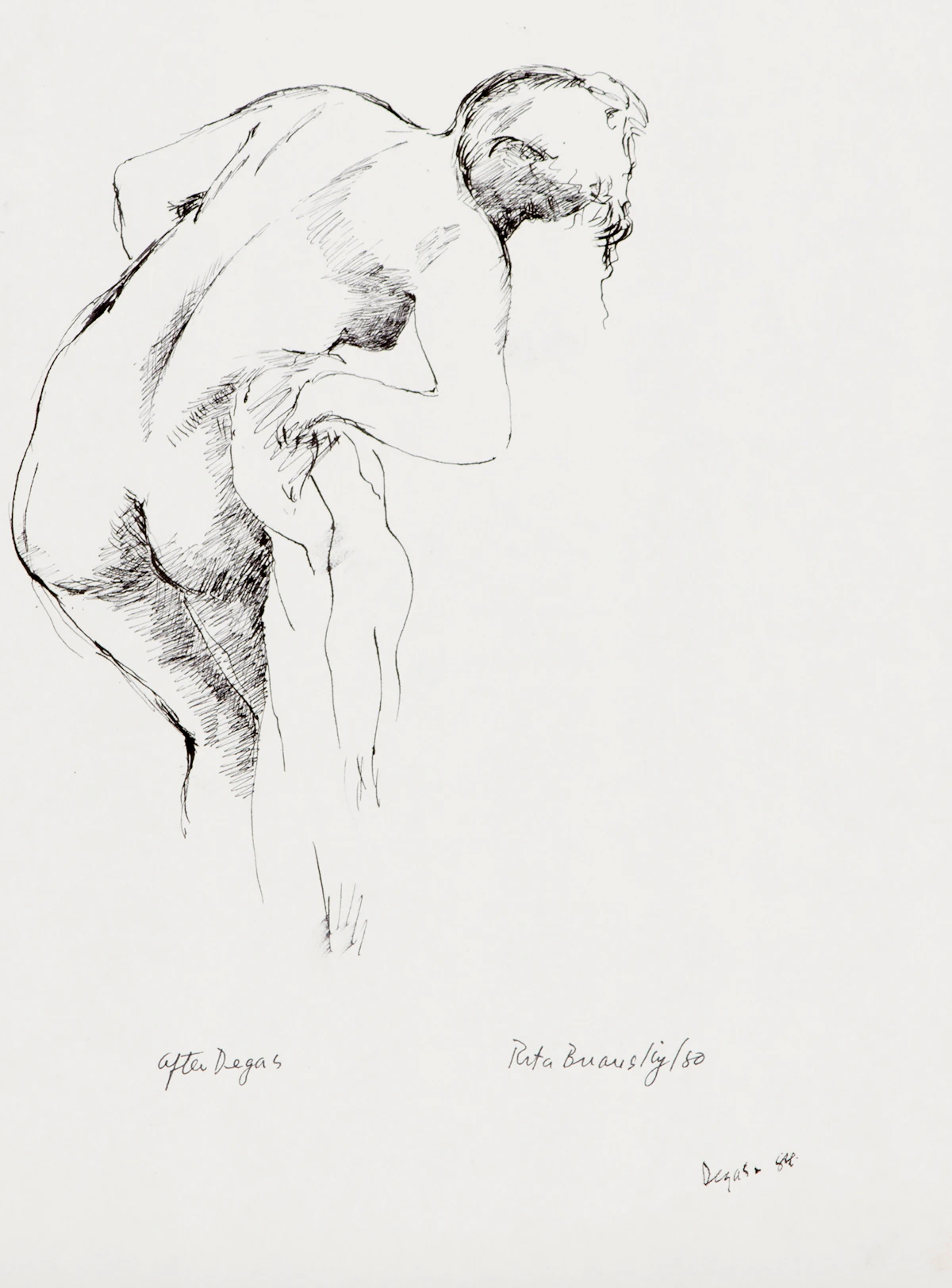 Rita Briansky, Veronica Tennant; The Locket; Sorrow; After Degas, assorted media on paper (4)