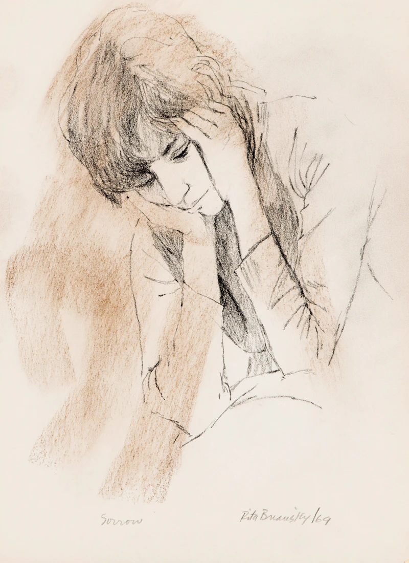 Rita Briansky, Veronica Tennant; The Locket; Sorrow; After Degas, assorted media on paper (4) - view 2