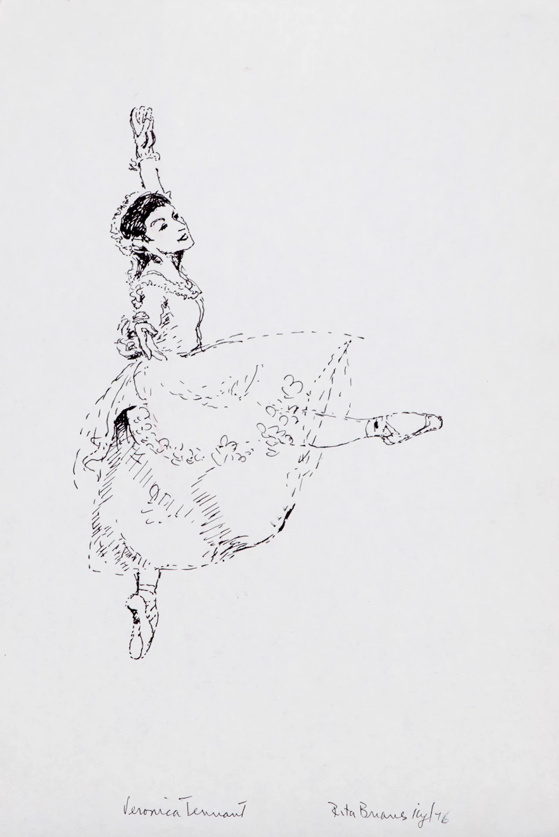 Rita Briansky, Veronica Tennant; The Locket; Sorrow; After Degas, assorted media on paper (4) - view 4