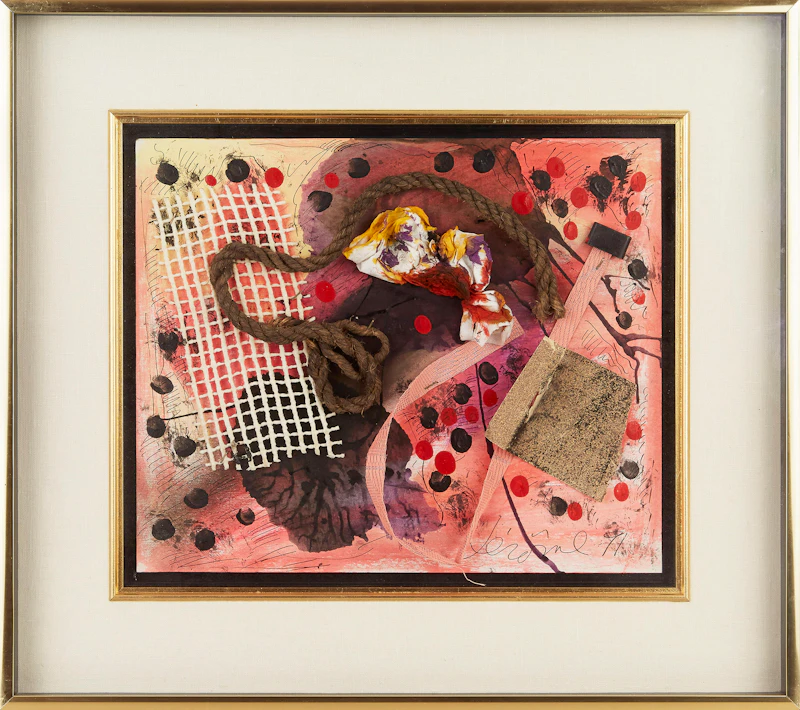 Jean-Paul Jérôme, Objets et ombres de magie, mixed media collage on card, 1991 - view 2