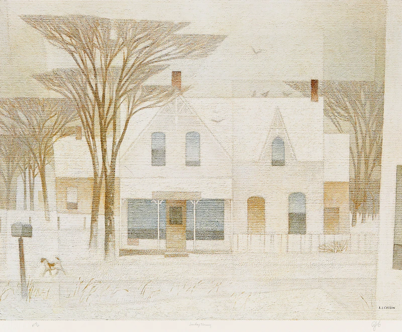 Alfred Joseph Casson, Sunday Morning; On the York River; The Village Store, three colour serigraphs - view 2