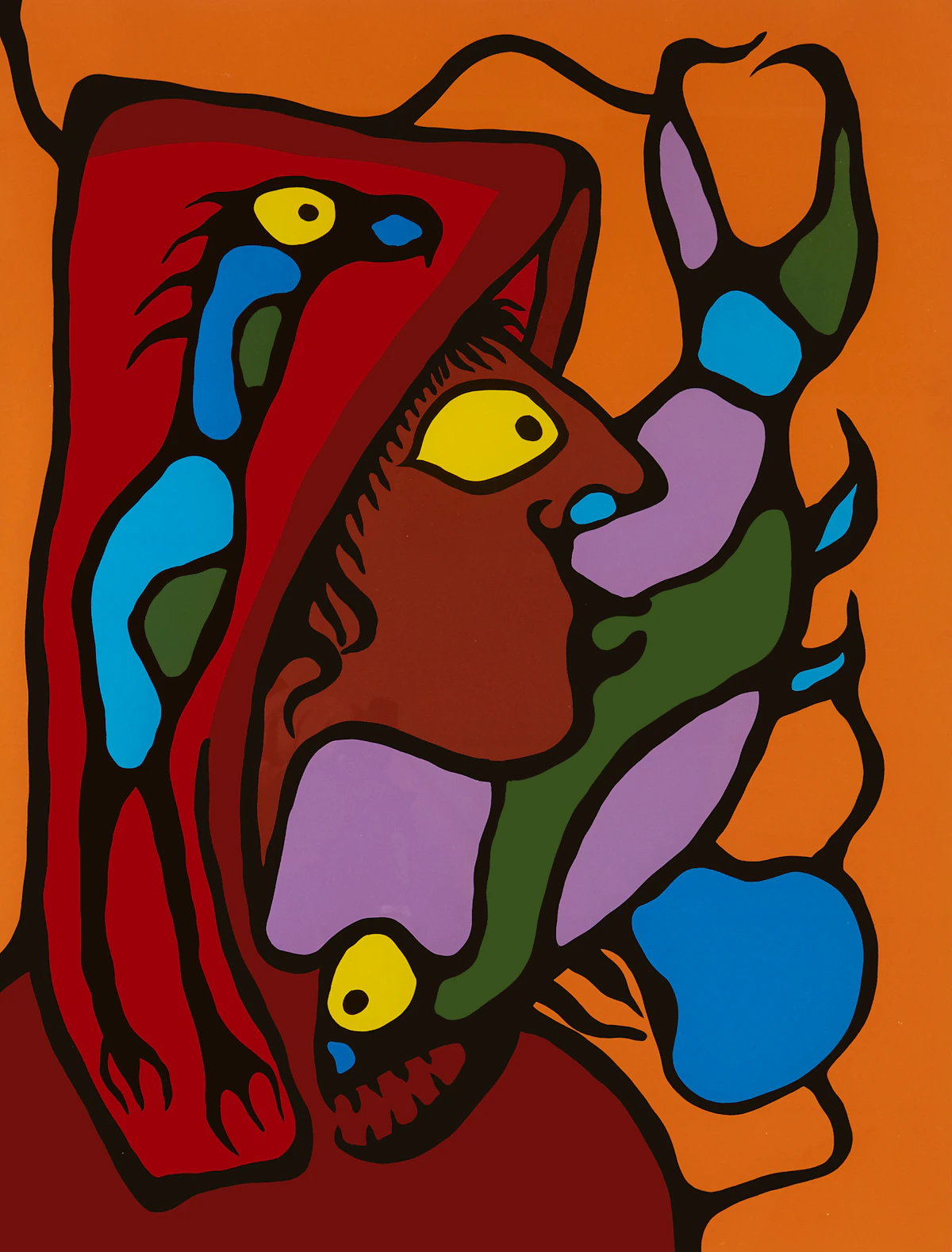 Norval Morrisseau, Native Astrul Image, silkscreen