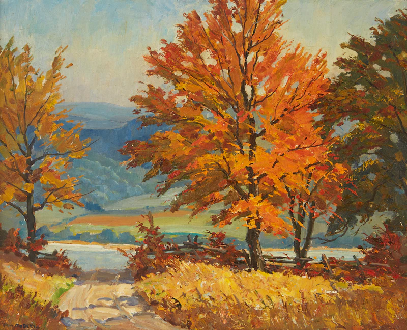 Thomas Keith Roberts, Autumn in the Trent Valley, oil on board - view 2