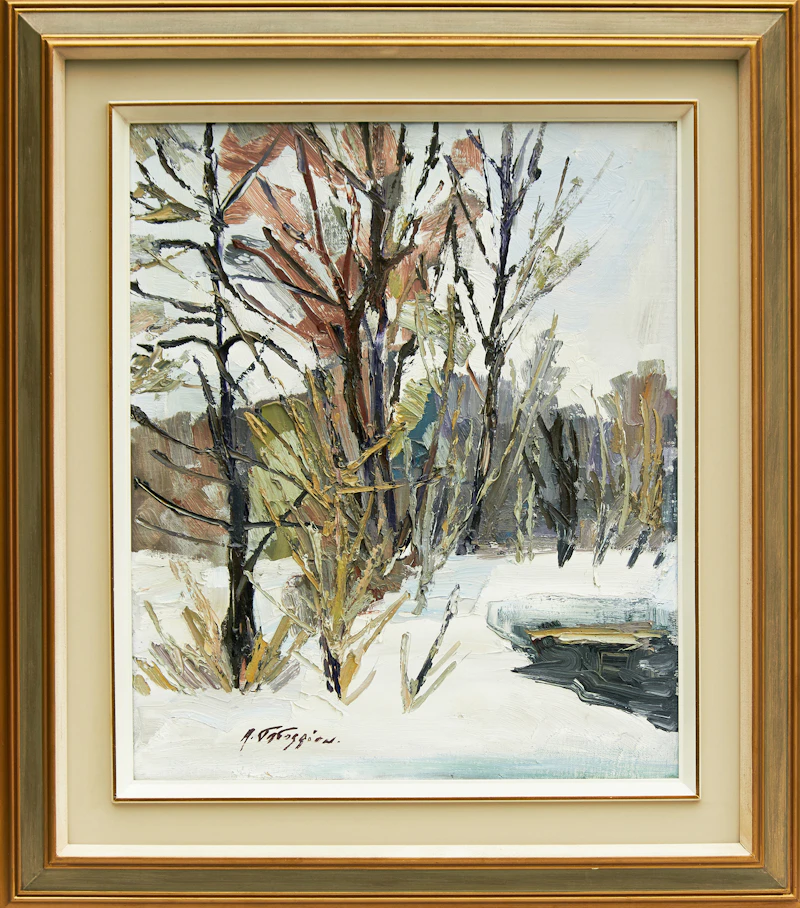 Armand Tatossian, Feuillus en hiver, oil on canvas - view 2