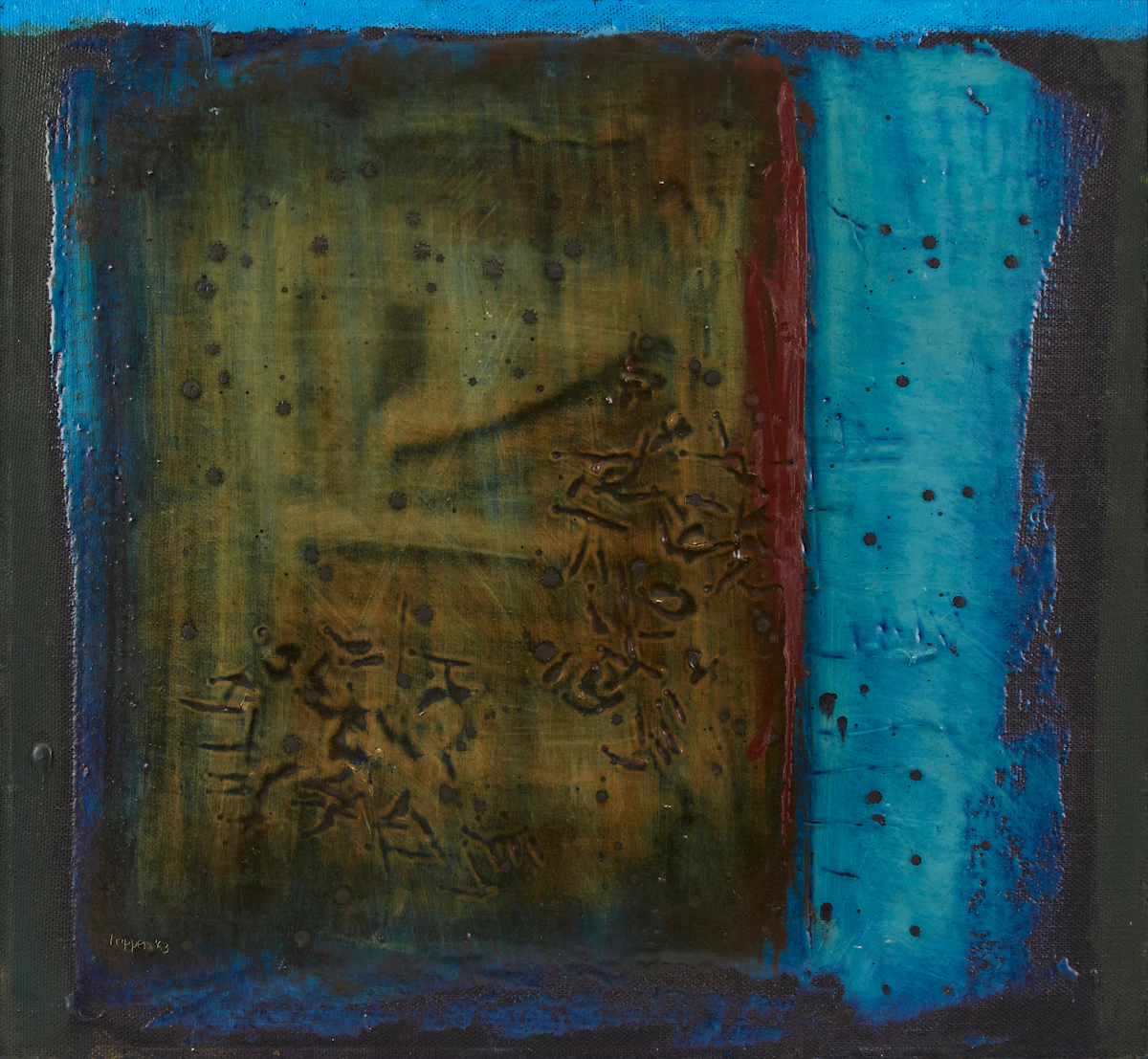 Jack Reppen, Abstraction, mixed media on board, 1963