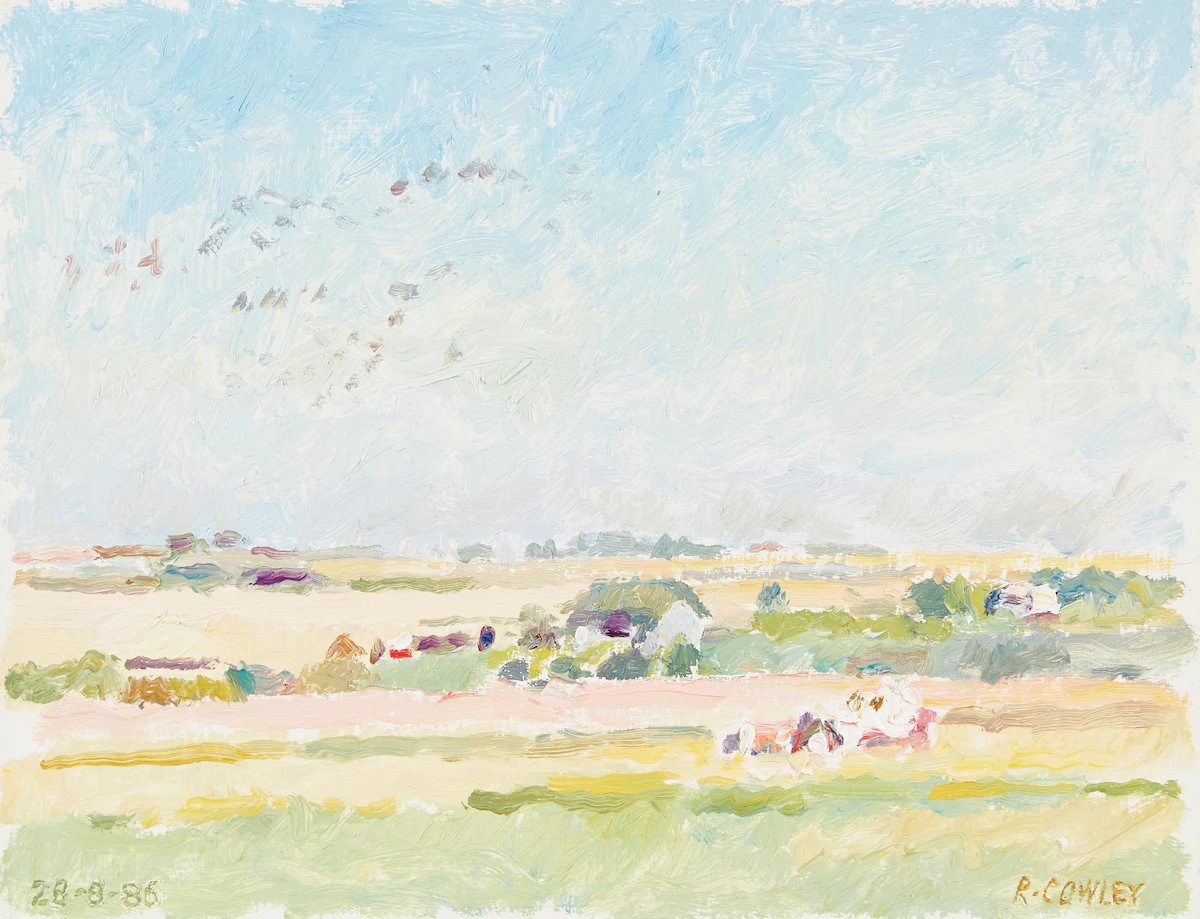 Reta Madeline Cowley, Untitled (Meadow), oil on board