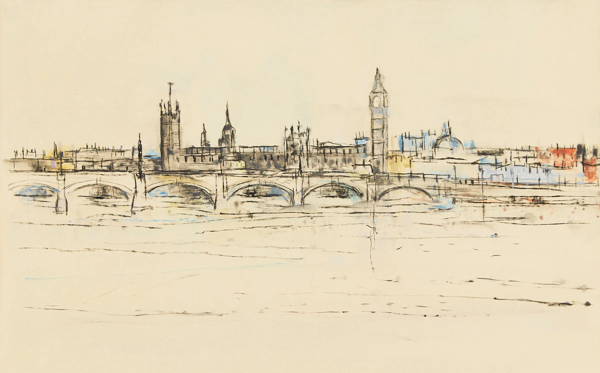 Gordon Appelbe Smith, London, mixed media on paper