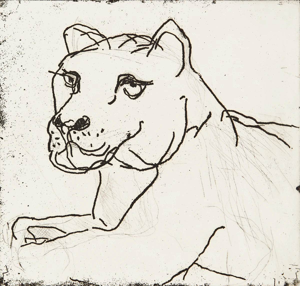 Irma Salo Jaeger, Love Portrait, drypoint etching, 1982