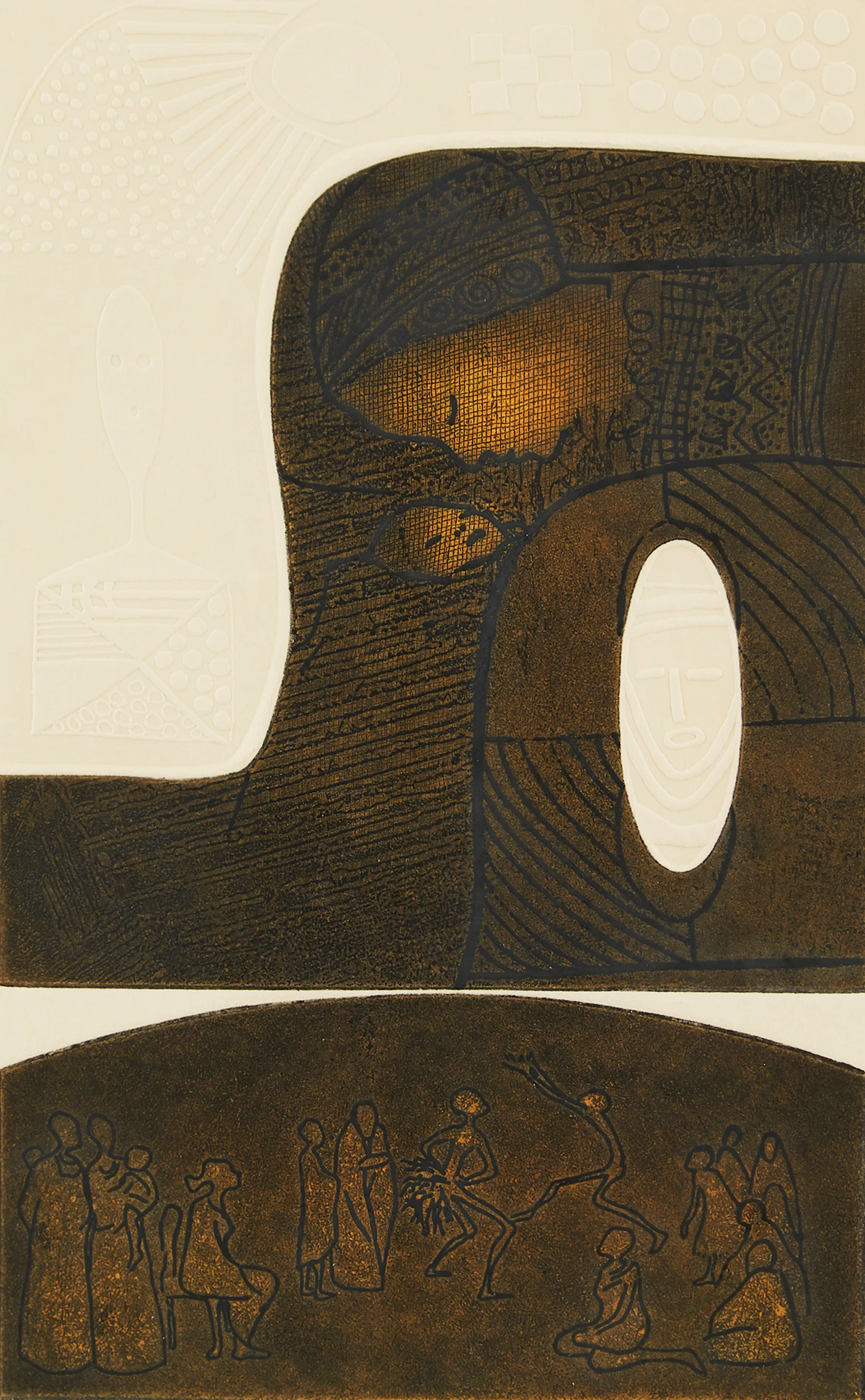 Mathias Muleme, Exhaltation, colour etching, 1991