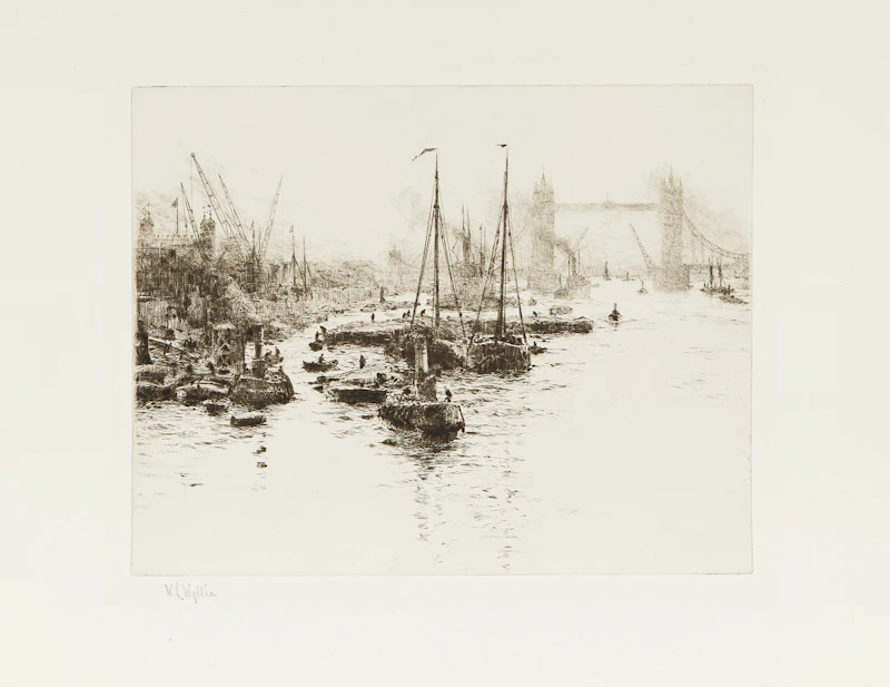 William Lionel Wyllie, River Thames, etching - view 2