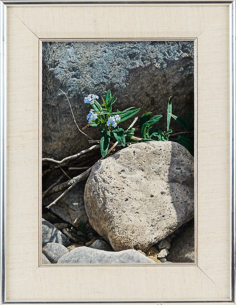 Bruce St. Clair, Blue Flower, oil on board - view 2