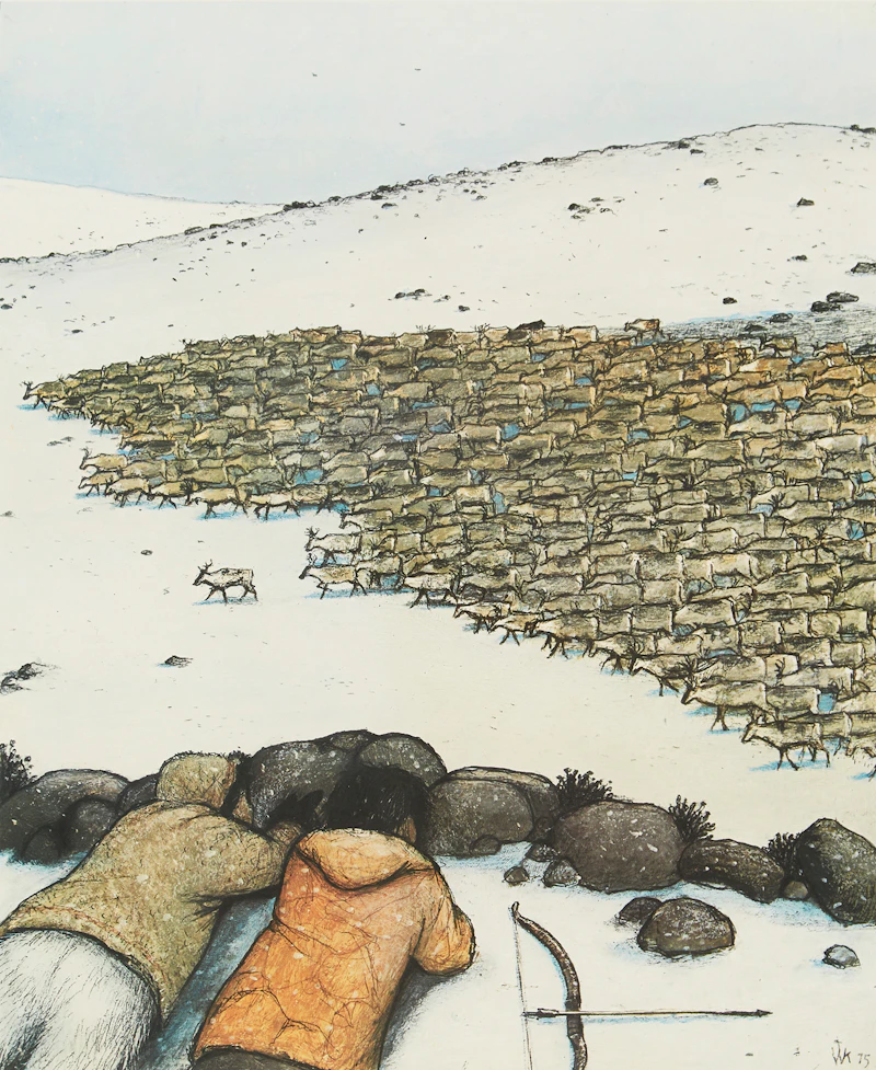 Stalking Caribou by William Kurelek