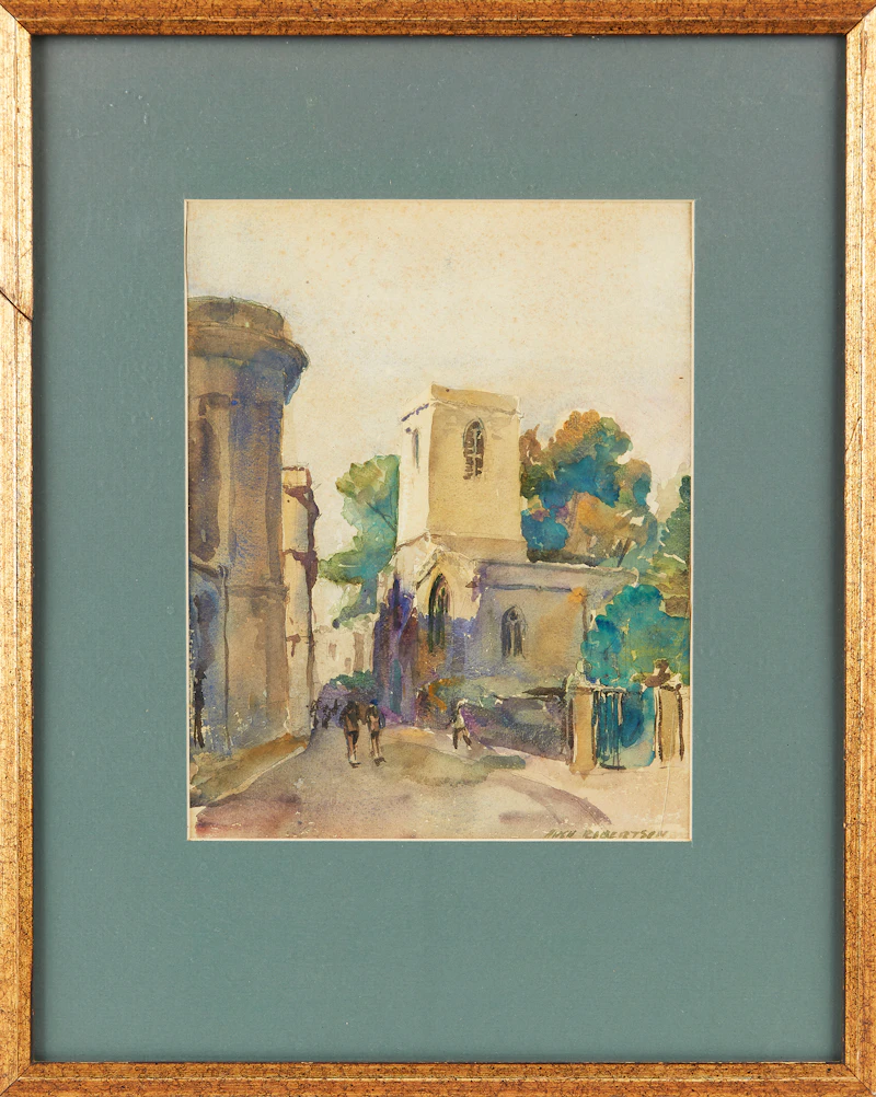 Hugh Douglas “Bungje” Robertson, Village Laneway, watercolour - view 2