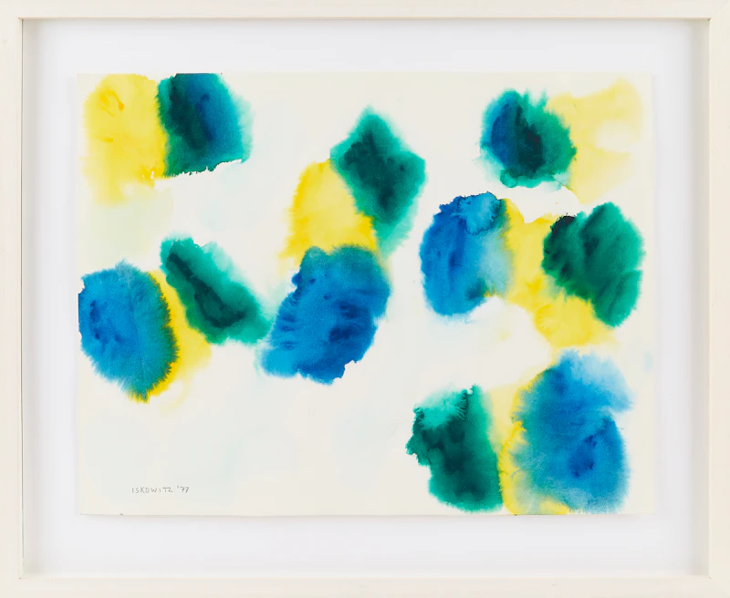 Gershon Iskowitz, Abstraction in Blue, Green and Yellow, watercolour, 1977 - view 2