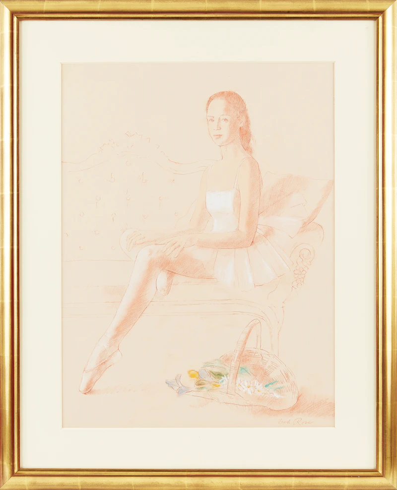 Fred Ross, Young Dancer in White, pastel and ink, 1985 - view 2