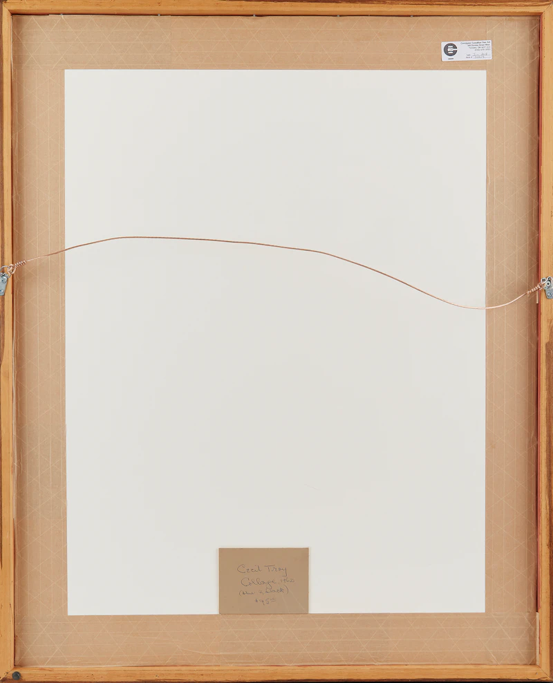 Cecil Joseph Troy, Abstraction in Blue and Black, mixed media collage, 1962 - view 3