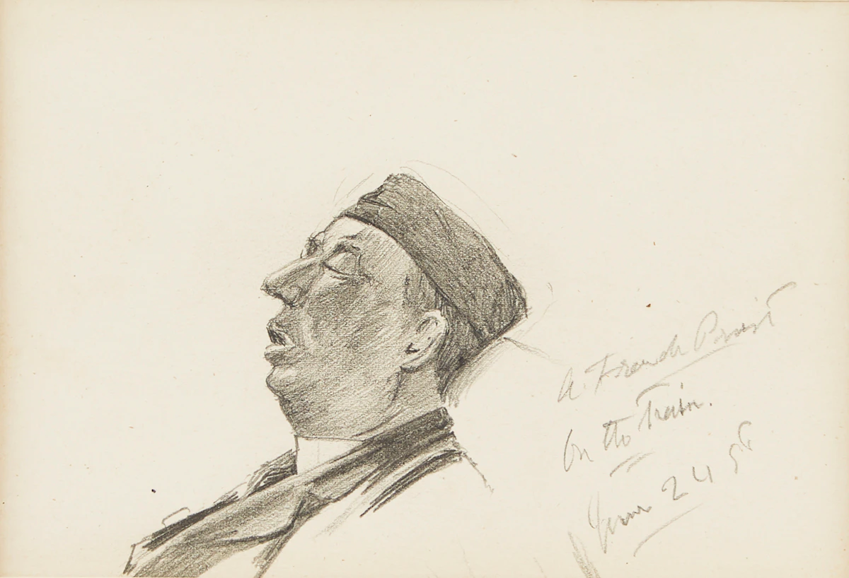 James Edward Hervey MacDonald, Sleeping Priest, pencil drawing