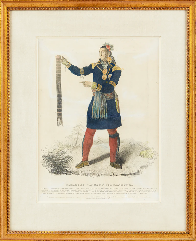 Charles Joseph Hullmandel, Nicholas Vincent Tsawanhonhi, colour lithograph, 1825 - view 2