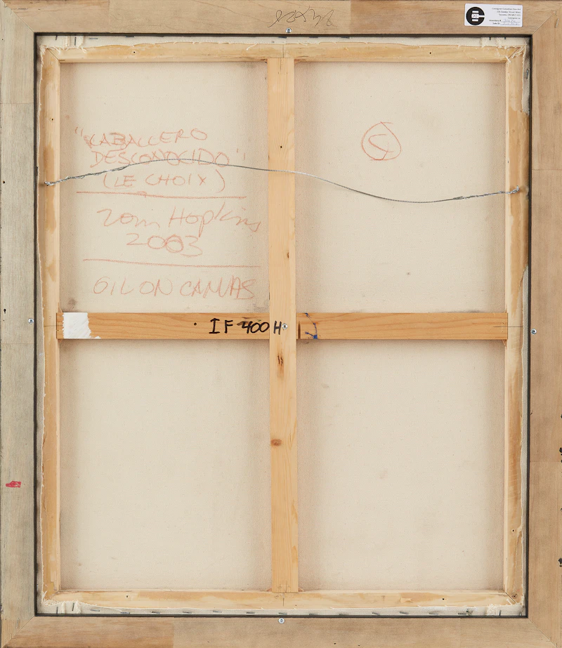 Tom Hopkins, Caballero Desconocido (Le Choix), oil on canvas, 2003 - view 3