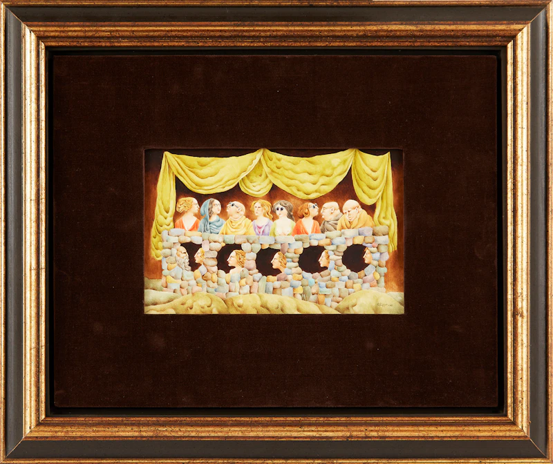 Gary Slipper, Tourists Through Life, mixed media on board, 1968 - view 2