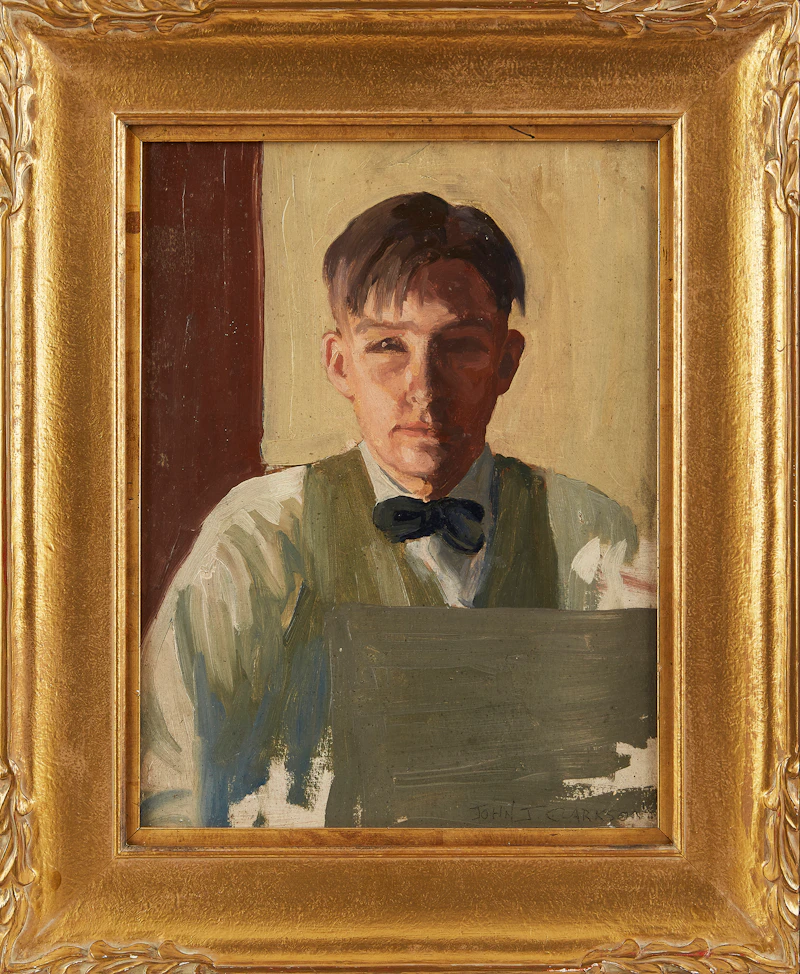 John James Clarkson, Lamplight Sketch, oil on board - view 2