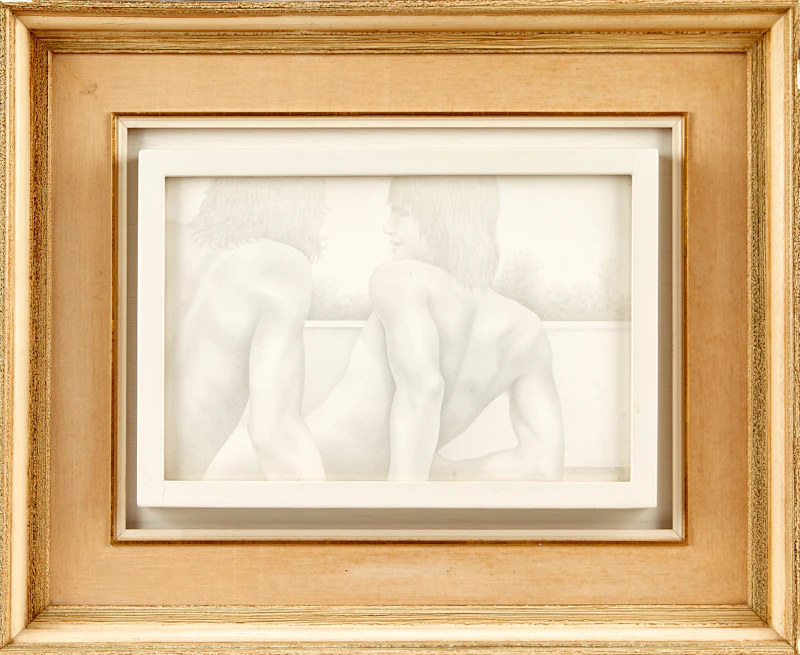 Robert M. Winkler, Pool View No. 2, goldpoint drawing on gessoed masonite, 1976 - view 2