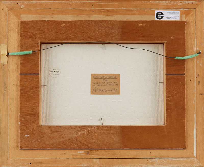 Robert M. Winkler, Pool View No. 2, goldpoint drawing on gessoed masonite, 1976 - view 3