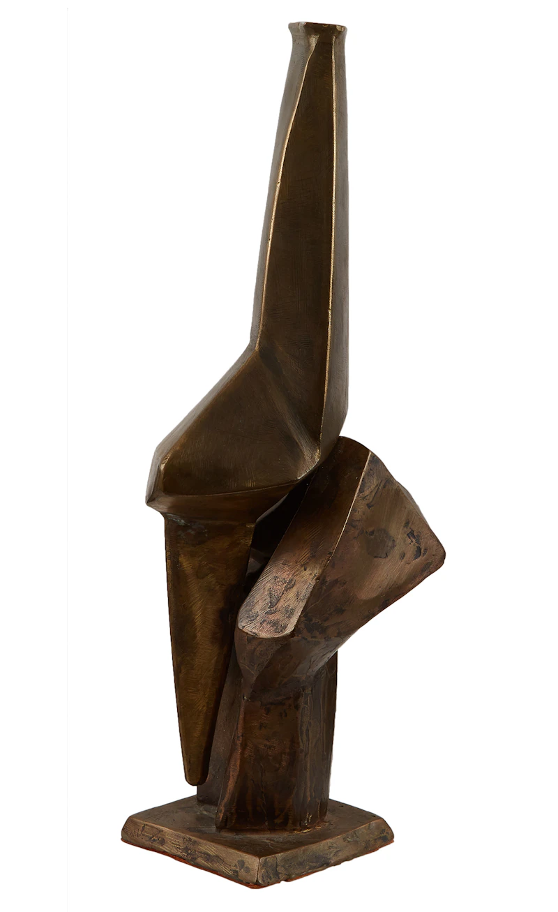John Nesbitt, Untitled (Standing Form), bronze and stone sculpture - view 2