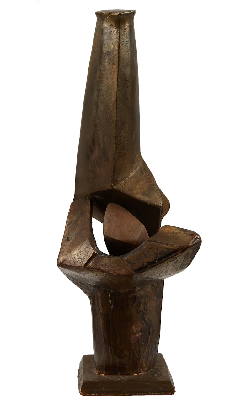 John Nesbitt, Untitled (Standing Form), bronze and stone sculpture - view 4