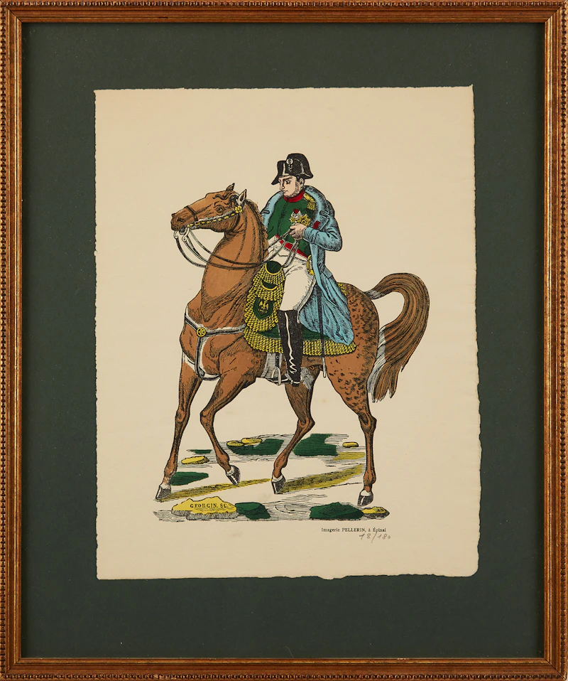 Attributed to Francois Georgin, Napoleon, coloured print - view 2