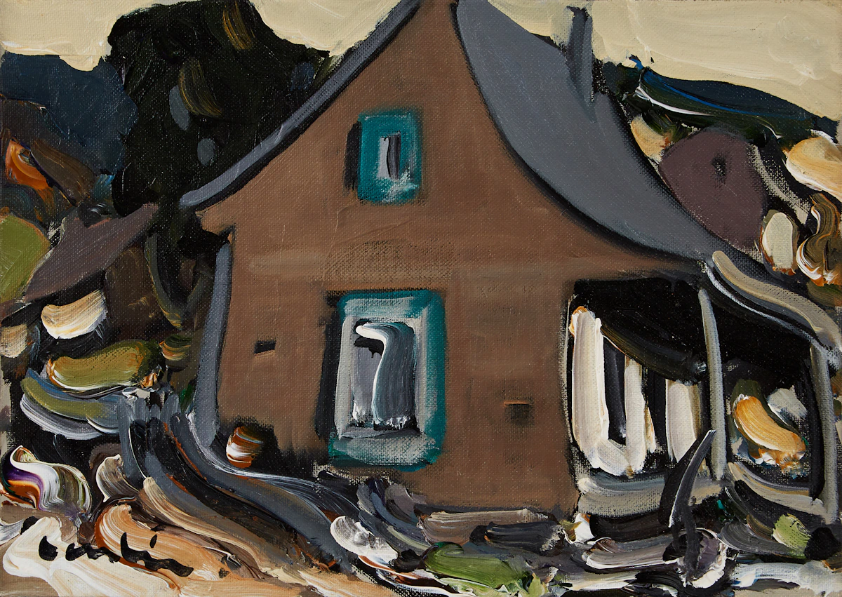 Roger Cantin, Vieille maison dans les Cantons de l’est, Québec, oil on canvas